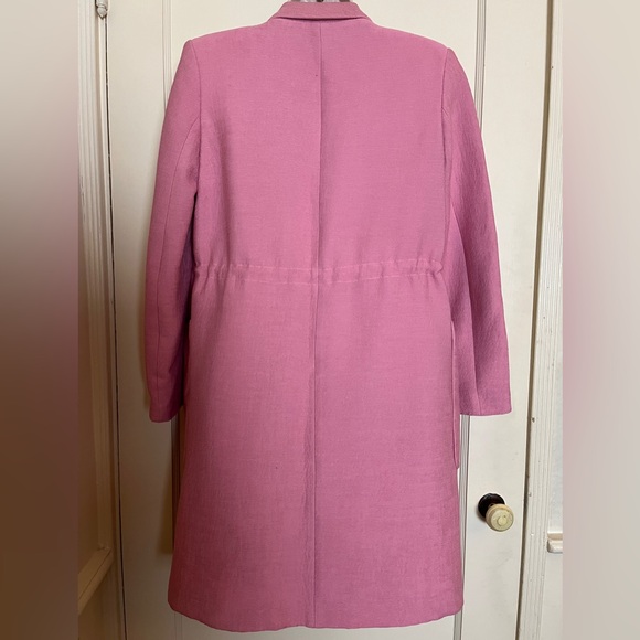 Zara Long Pink Textured Jacket - Picture 6 of 12